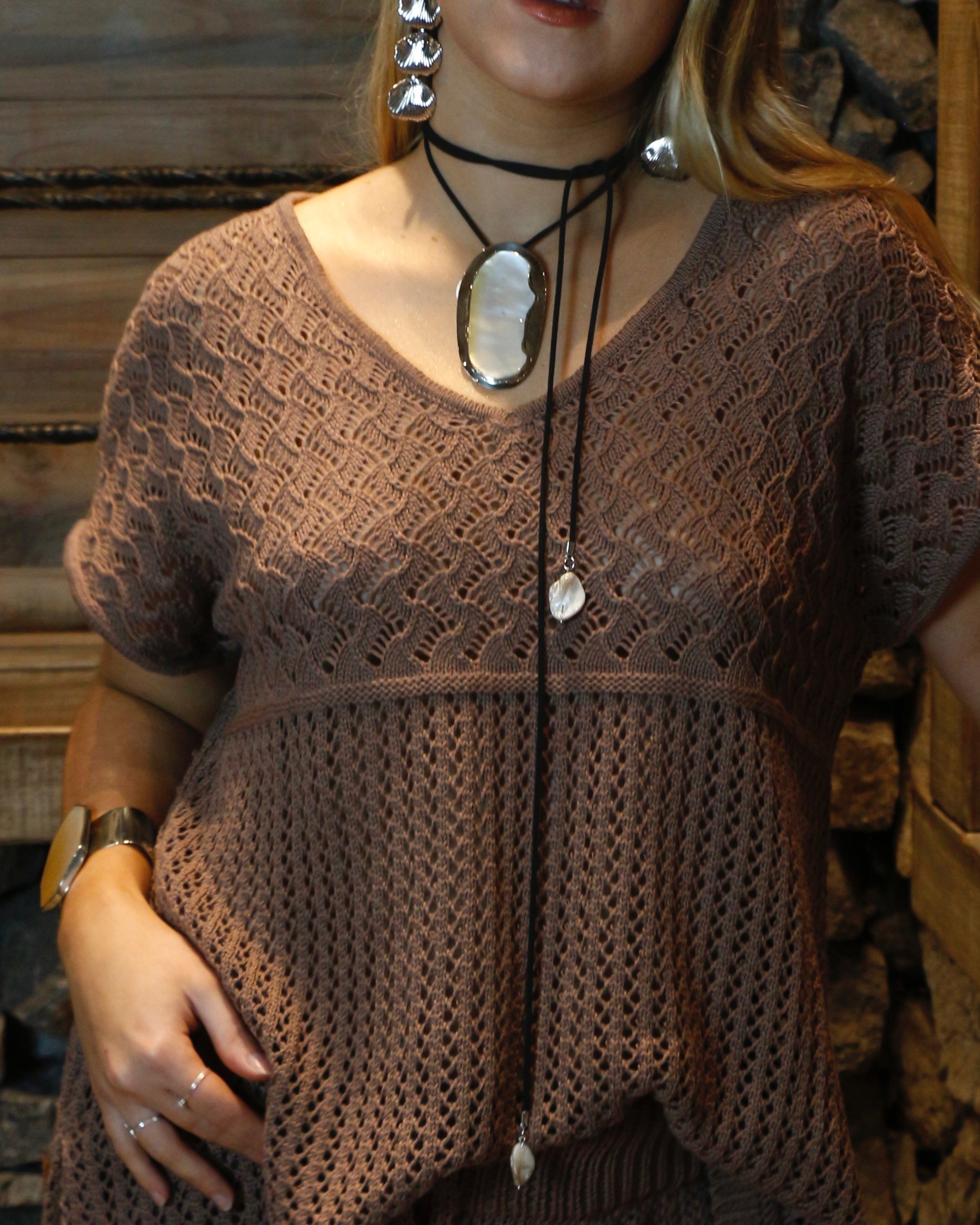 Collar Nácar irregular