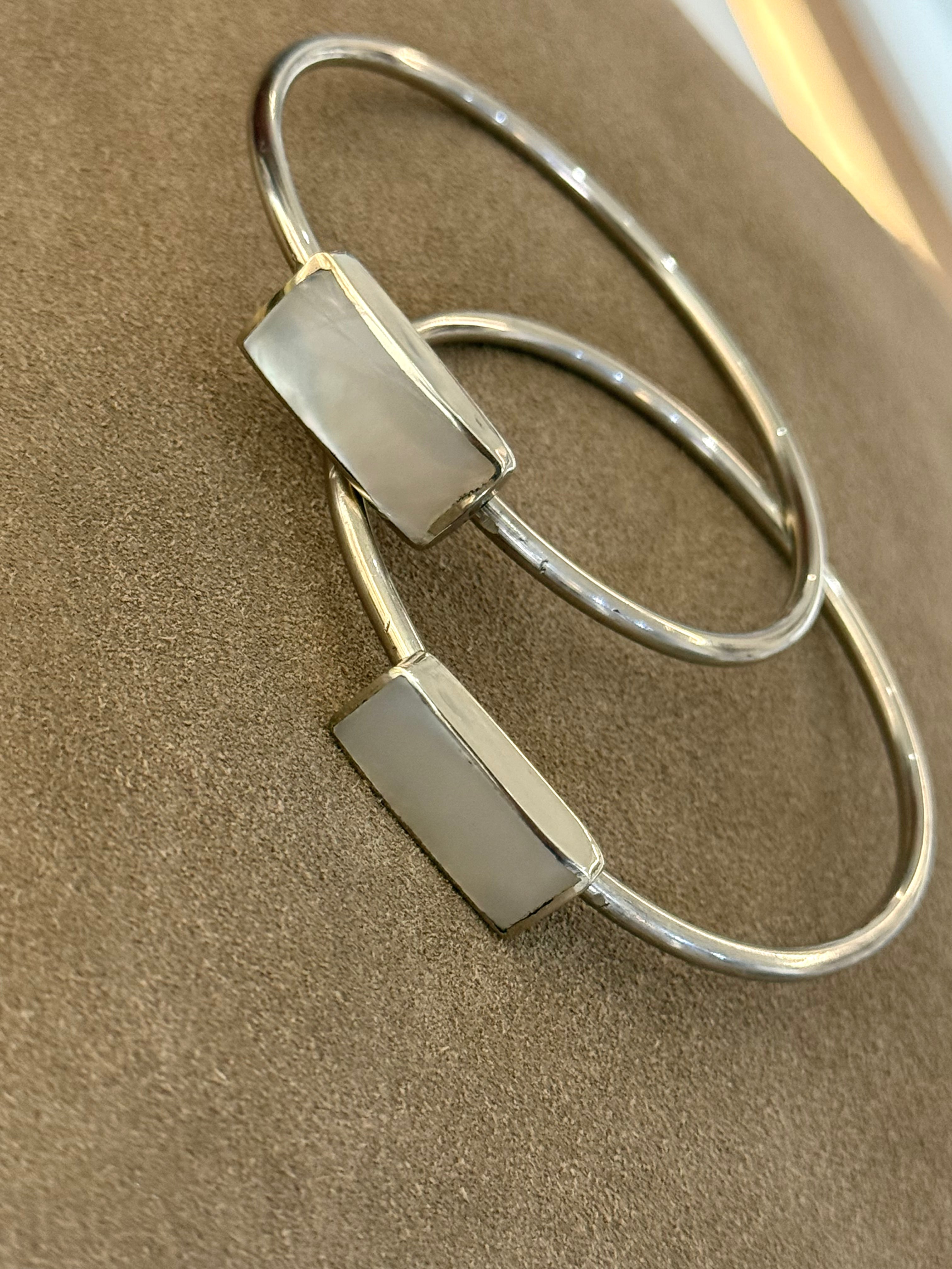 Esclavas nácar alpaca